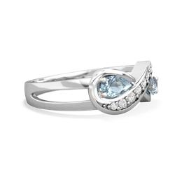 Aquamarine Diamond Infinity 14K White Gold ring R5390