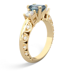 Thumbnail for Aquamarine Art Deco 14K Yellow Gold ring R20017EM - hand 1 view