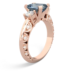 Thumbnail for Aquamarine Art Deco 14K Rose Gold ring R20018EM - hand 1 view