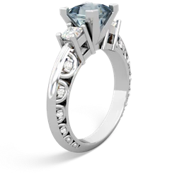 Thumbnail for Aquamarine Art Deco 14K White Gold ring R2001 - hand 1 view