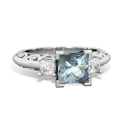 Thumbnail for Aquamarine Art Deco 14K White Gold ring R2001 - front view