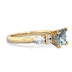 Thumbnail for Aquamarine Engagement 14K Yellow Gold ring R2002 - side view