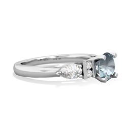 Thumbnail for Aquamarine Engagement 14K White Gold ring R2002 - side view