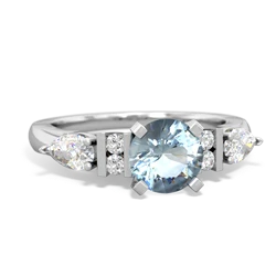 Thumbnail for Aquamarine Engagement 14K White Gold ring R2002 - front view