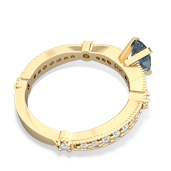 Aquamarine Milgrain Antique Style 14K Yellow Gold ring R26297VL