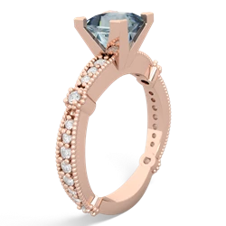 Aquamarine Sparkling Tiara 6Mm Princess 14K Rose Gold ring R26296SQ