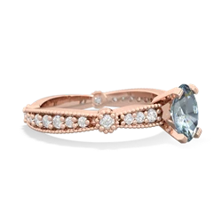 Aquamarine Sparkling Tiara 7X5mm Oval 14K Rose Gold ring R26297VL