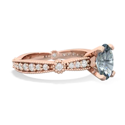 Aquamarine Sparkling Tiara 8X6 Oval 14K Rose Gold ring R26298VL