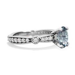 Aquamarine Sparkling Tiara 8X6 Oval 14K White Gold ring R26298VL