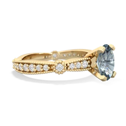 Aquamarine Sparkling Tiara 8X6 Oval 14K Yellow Gold ring R26298VL