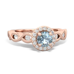 Thumbnail for Aquamarine Infinity Engagement 14K Rose Gold ring R26315RH - front view