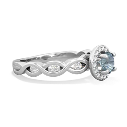 Aquamarine Infinity Halo Engagement 14K White Gold ring R26315RH