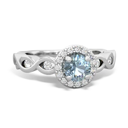 Aquamarine Infinity Halo Engagement 14K White Gold ring R26315RH