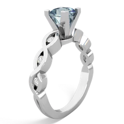 Thumbnail for Aquamarine Infinity Engagement 14K White Gold ring R26315SQ - hand 1 view