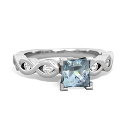 Thumbnail for Aquamarine Infinity Engagement 14K White Gold ring R26315SQ - front view