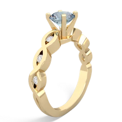 Thumbnail for Aquamarine Infinity Engagement 14K Yellow Gold ring R26316RD - hand 1 view