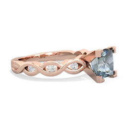 Thumbnail for Aquamarine Infinity Engagement 14K Rose Gold ring R26316SQ - side view