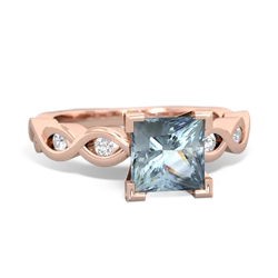 Thumbnail for Aquamarine Infinity Engagement 14K Rose Gold ring R26316SQ - front view