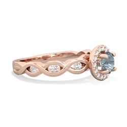 Aquamarine Infinity Halo Engagement 14K Rose Gold ring R26315RH