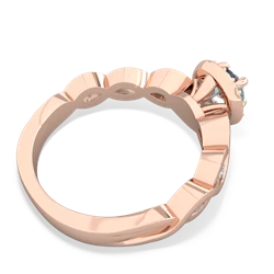 Aquamarine Infinity Halo Engagement 14K Rose Gold ring R26315RH