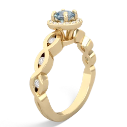 Aquamarine Infinity Halo Engagement 14K Yellow Gold ring R26315RH