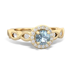 Aquamarine Infinity Halo Engagement 14K Yellow Gold ring R26315RH