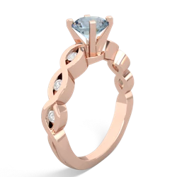 Aquamarine Infinity 6Mm Round Engagement 14K Rose Gold ring R26316RD