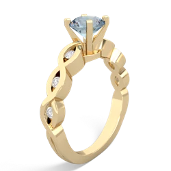 Aquamarine Infinity 6Mm Round Engagement 14K Yellow Gold ring R26316RD