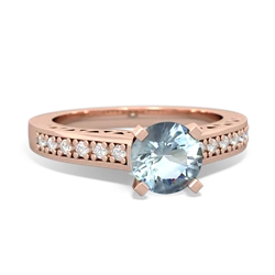 Thumbnail for Aquamarine Art Deco 14K Rose Gold ring R26356RD - front view