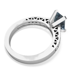 Thumbnail for Aquamarine Art Deco 14K White Gold ring R26358EM - top view