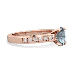 Aquamarine Art Deco Engagement 7X5mm Oval 14K Rose Gold ring R26357VL