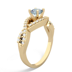 Thumbnail for Aquamarine Diamond Twist 14K Yellow Gold ring R26405RD - hand 1 view