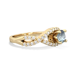 Thumbnail for Aquamarine Diamond Twist 14K Yellow Gold ring R26405RD - side view