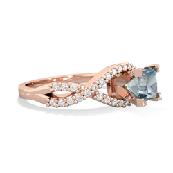 Thumbnail for Aquamarine Diamond Twist 14K Rose Gold ring R26405SQ - side view