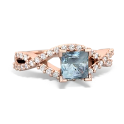 Thumbnail for Aquamarine Diamond Twist 14K Rose Gold ring R26405SQ - front view