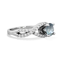 Thumbnail for Aquamarine Diamond Twist 14K White Gold ring R26406RD - side view