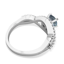 Thumbnail for Aquamarine Diamond Twist 14K White Gold ring R26406RD - top view