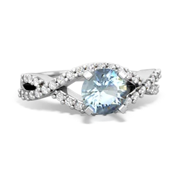 Thumbnail for Aquamarine Diamond Twist 14K White Gold ring R26406RD - front view