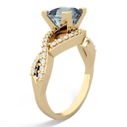 Thumbnail for Aquamarine Diamond Twist 14K Yellow Gold ring R26406SQ - hand 1 view