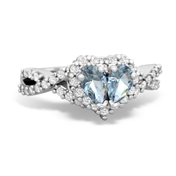 Aquamarine Diamond Twist 14K White Gold ring R2640HRT