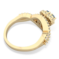 Aquamarine Diamond Twist 'One Heart' 14K Yellow Gold ring R2640HRT