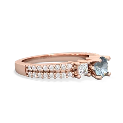 Thumbnail for Aquamarine Engagement 14K Rose Gold ring R26435RD - side view