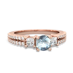 Thumbnail for Aquamarine Engagement 14K Rose Gold ring R26435RD - front view