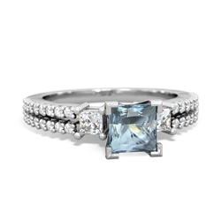 Thumbnail for Aquamarine Engagement 14K White Gold ring R26435SQ - front view