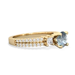 Thumbnail for Aquamarine Engagement 14K Yellow Gold ring R26436RD - side view