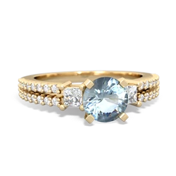 Thumbnail for Aquamarine Engagement 14K Yellow Gold ring R26436RD - front view