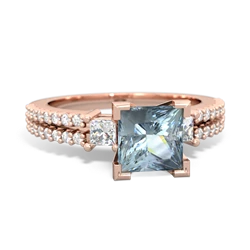 Thumbnail for Aquamarine Engagement 14K Rose Gold ring R26436SQ - front view