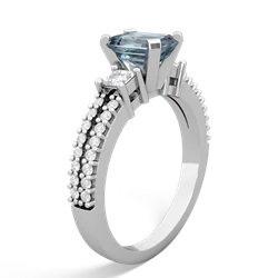 Thumbnail for Aquamarine Engagement 14K White Gold ring R26437EM - hand 1 view