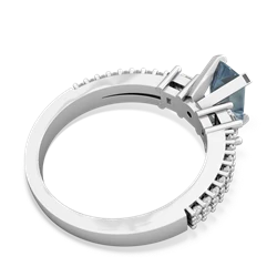 Thumbnail for Aquamarine Engagement 14K White Gold ring R26437EM - top view