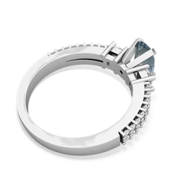 Aquamarine Engagement 14K White Gold ring R26437VL